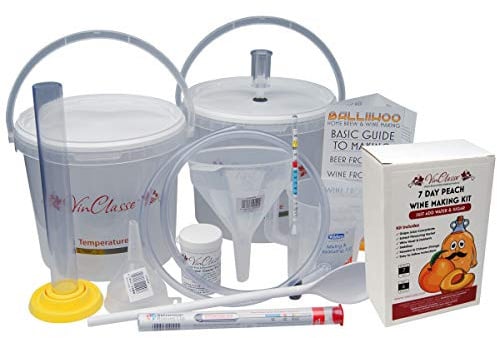 Wine Making Equipment Including 6 Bottle Peach Fruit Wine Ingredient Kit