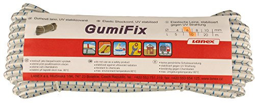 Lanex Gummischnur, weiß, 10 m, 3, 4, 6 oder 8 mm Durchmesser, Blanc - Blanc, Durchmesser 6 mm