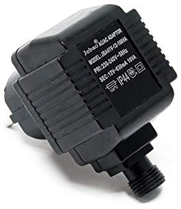 SunSun Transformateur 230 V en 12 V – 90 x 85 x 58 mm – 830 mA 10 VA AC/AC – IP 44 – Adapteur de Réseau Jebao avec Raccord vissé, 2 pôles – source de courant pour Éclairage Pompes Bassins