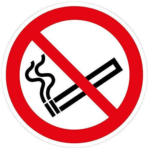 No Smoking Fenster-zeichen Sticker - Symbol Nur (100mm Durchmesser) vinyl selbstklebend