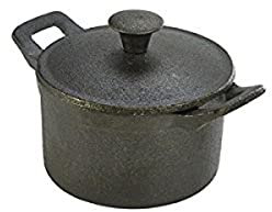 Genware NEV-C106 Mini Cast Iron Casserole Dish, 10 cm x 6 cm