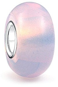 Bling Jewelry Milky Rosa Opaque Murano Glass .925 Sterlingsilber Core Spacer Bead Fits European Charm-Armband Für Frauen Für Jugendliche