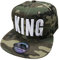 JameStyle26 King & Queen Snapback Set USA Cap Kappe Basecap Mütze Trucker Cappy Kult Partner Look (King Camou Grün)