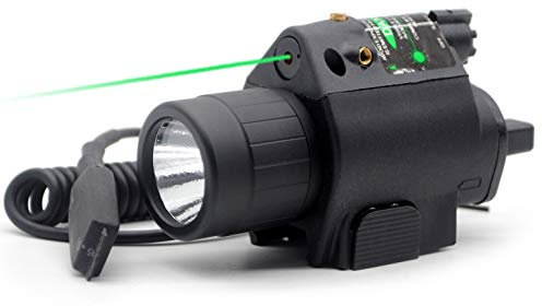 Trirock Lampe torche LED avec interrupteur de pression et rail Picatinny de 20 mm (vert)