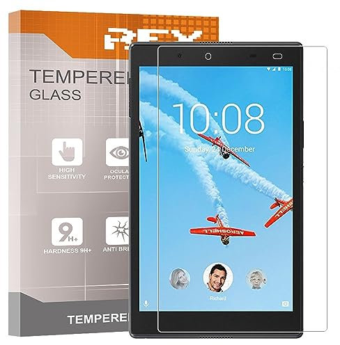 REY 2X Protector de Pantalla para Lenovo Tab 4 8 - TB-8504F/TB-8504X, Cristal Vidrio Templado Premium, Táblet