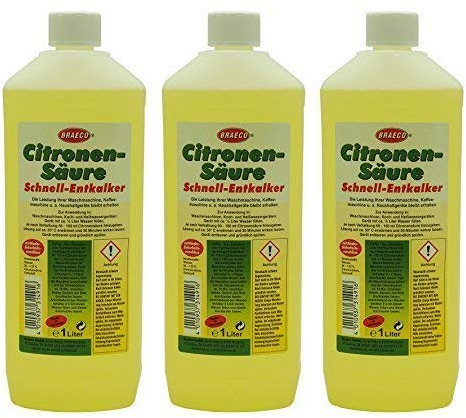 6 x 1 Liter Braeco Citronen-Säure Schnell-Entkalker, Zitronensäure