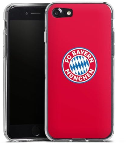 Silikon Hülle kompatibel mit Apple iPhone 8 Case transparent Handyhülle FC Bayern München FCB Logo