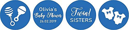 Darling Souvenir Schokoladenaufkleber Schokolade Labels Twins Sisters Sticker 190 PC-Medium Blue