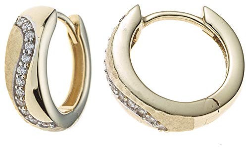 Jobo Damen-Creolen aus 8 Karat 333 Gold Bicolor mit 24 Zirkonia