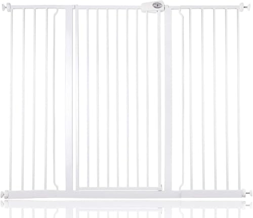 Bettacare Extra Tall Pressure Installed Premium Pet Gate, 134.2cm - 141.8cm, White, Pressure Fit Stair Gate for Dog, Safety Barrier for Puppy, Easy Installation