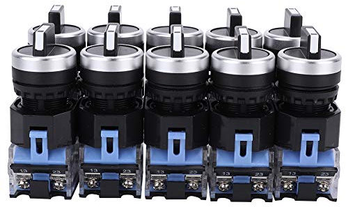 10 Piezas Selector Interruptores, AC 660V 10A Interruptor Selector Rotativo Autoblocante BEM38-20X / 31 22 mm 3 Posiciones