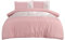 Sleepdown Set di biancheria da letto in velluto, con copripiumino e federa per letto matrimoniale, colore: rosa cipria