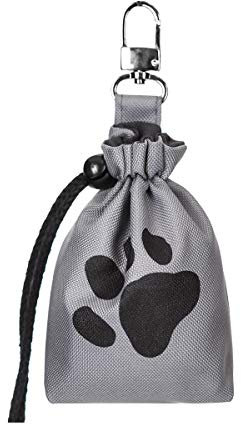 millybo Leckerlitasche Futterbeutel Futtertasche für Hunde Leckerlies Leckerlibeutel Snack Bag Tasche fürs Training (hellgrau)
