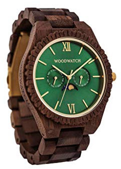 WoodWatch Emerald Jungle | Holzuhren für Herren - Armbanduhr Holz männer Premium | Wood Watch for Man | umweltfreundliches Produkt, wir Pflanzen 1 Baum für Jede Uhr