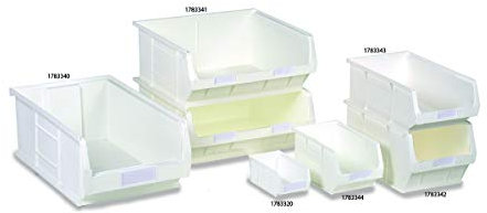 RS PRO 1.27L Polypropylen Eurobehälter, Weiß 75mm x 165mm x 100mm, Packung a 20 Stück