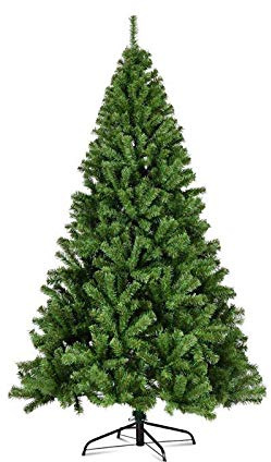 General Packaging Classic Xmas Tree Realistic Natural Branches Green Christmas Tree [5FT/6FT/7FT/8FT/10FT] (6FT (180cm))