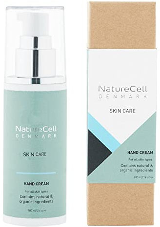 NatureCell DENMARK Vegan Handcreme & Bodylotion 100 ml | Retinol Creme mit Vitamin C, Aloe Vera, Omega 3 & Rosehip Oil | Handcreme für sehr trockene Hände | Handcreme für rissige Hände
