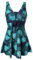 ECUPPER Ladies One Piece Swimdress Plus Size Bathing Suit Beachwear Swimming Costume Dress with Boy Shorts Dark Green L