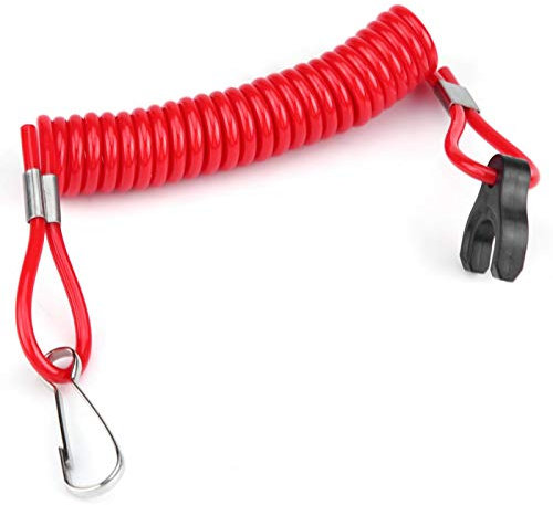 Kuuleyn Longe de clé de commutateur d'arrêt de Moteur, lanière de sécurité d'allumage de Moteur Hors-Bord Interrupteur d'arrêt d'urgence pour Tohatsu