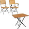 acamp Gartenmöbel Set Lindau | 3-TLG. | 1 Klappstuhl 45x58x89cm | 1 Klappsessel 56x58x89cm | 1 Klapptisch 80x80x75cm | hergestellt in der EU | Flacheisen und FSC®-zertifiziertes, geöltes Akazienholz