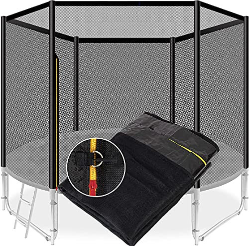 MeTikTok Sicherheitsnetz Für Trampolin, Ersatznetz, Rundes Schutznetz Für Gartentrampolin Ø 183 244 305 366 427 cm Für 6/8 Stangen, Trampolin Rundes Schutznetz Trampolinnetz,396 cm 8 Stangen