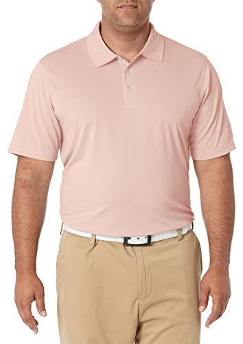 Amazon Essentials Polo da Golf a Maniche Corte Traspirante Ad Asciugatura Rapida Uomo, Rosa Chiaro, S