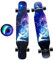 Longboard 43 Zoll, Komplettes Skateboard mit LED-PU-Rädern und Schutzausrüstung, 7 Etagen Ahornholz Longboard für Anfänger Kinder, Teenager, Jungen, Mädchen und Erwachsene (Elch)