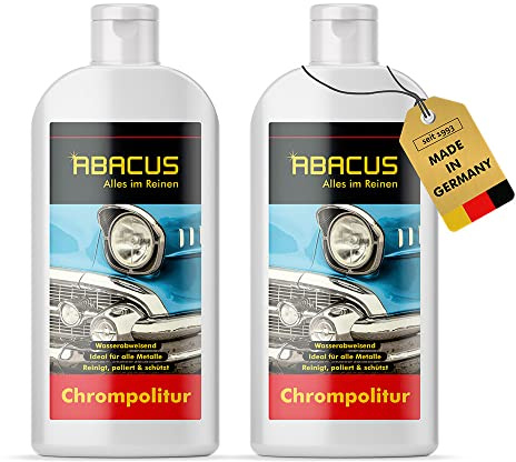 ABACUS® Chrompolitur 2x 250 ml (7725.2) - Alupolitur Aluminiumpolitur Ceranfeldpolitur Metallpolitur Autopolitur Cera Care
