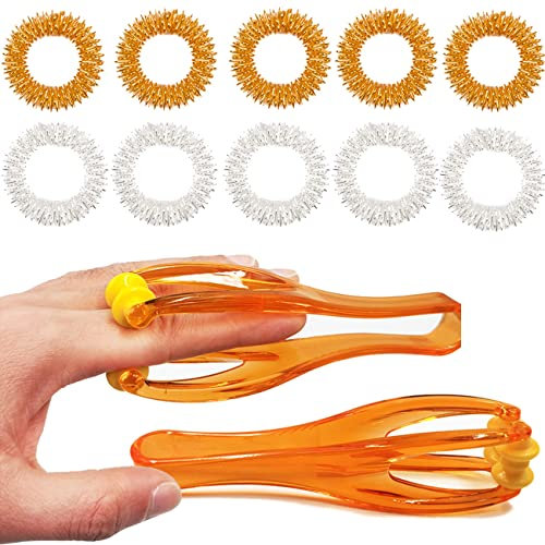Tianyis 12 Stücke Handgelenk Akupressur Ring, Finger Massage Roller, Fingermassageringe, Fingermassagegeräte, Wellness Massage für Fördern Hand Joint Blutzirkulation
