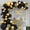 FEPITO 108 Stück ballon girlande schwarz gold Girlanden Bogen Kit 5 10 12 18 Zoll Metallic Schwarz Gold girlande Luftballons für Geburtstag, Hochzeit, Braut, Babyparty, Abschlussfeier, Dekorationen