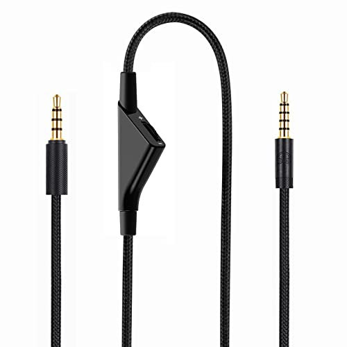Weishan G Pro X Kabel, abnehmbares Gaming-Headset-Kabel, Ersatz für Logitech G Pro, G433, G233 Headsets, 3,5 mm geflochtenes Nylon-Aux-Kabel mit Lautstärkeregler, 1,8 m