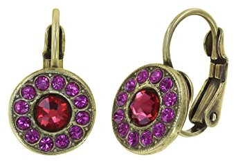 Konplott: Ohrringe Spell on You pink, runde Entourage-Ohrringe mit Kristallsteinen in pink, für Damen/Frauen