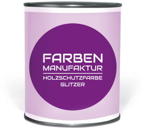 Farben Manufaktur Holzfarbe Glitzer Wetterschutzfarbe Holzlack Holzschutzlack Holzdecklack 0,5L, Farbe: pink holo silber Glitzer
