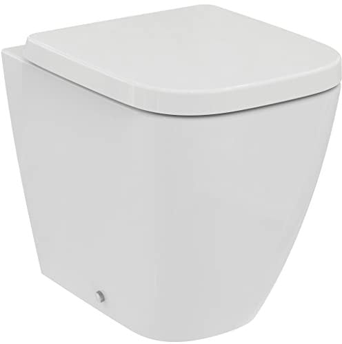 Ideal Standard - i.life S, WC compatto filoparete con profondità ridotta a 48cm, Water senza brida con tecnologia di scarico RimLS+, Bianco