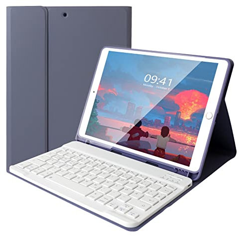 Lively Life Tastiera Bluetooth per iPad 9.7, iPad 6 Generazione 2018/iPad 5 Gene 2017, iPad Air 2/1,iPad Pro 9.7, con Custodia Protettiva, Tastiera Rimovibile - Layout Italiano QWERTY - Viola