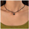 Dervivea Boho Leather Star Choker Necklace Black Leather Cord Necklace North Star Pendant Necklace Thin Black Rope Necklace Jewelry for Women and Girls