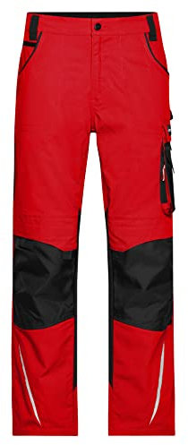 James & Nicholson Workwear Bundhose CORDURA® - Robuste Arbeitshose mit Kniepolstertaschen | Farbe: red/black | Grösse: 52