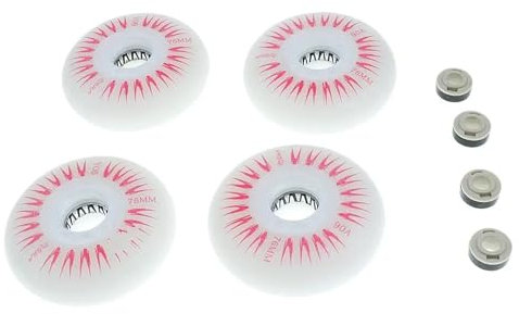LEFAH 4 Stück Lichter blinken Inline-Rollschuh-Ersatzräder 72 mm 76 mm 80 mm Grün Rot Blau Weiß (Color : Red 76mm)