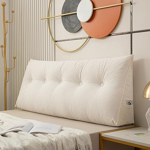 Dreieckiges Kopfteilkissen, 80 x 50 x 20 cm, weich, groß, bequem, Lesekissen für Betten, Sofas, Rücken- und Lendenwirbelstützkissen, Schlafzimmer-Keilkissen