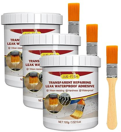 Klare wasserdichte Versiegelungsflüssigkeit Mit Bürste, Transparenter Wasserdichter Beschichtungsmittel, Isolierungs-Dichtungsmittel, Flüssigkunststoff Dichtstoff (3PCS)