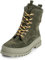 VITAFORM Stiefeletten Damen Gefüttert - Warme Damen Stiefel aus weichem Veloursleder - Lammfell-Gefüttert für den Winter grün 37