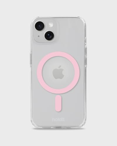holdit - iPhone 15/14/13 Hülle kompatible mit MagSafe - Ultra Dünn - Pink/Transparent