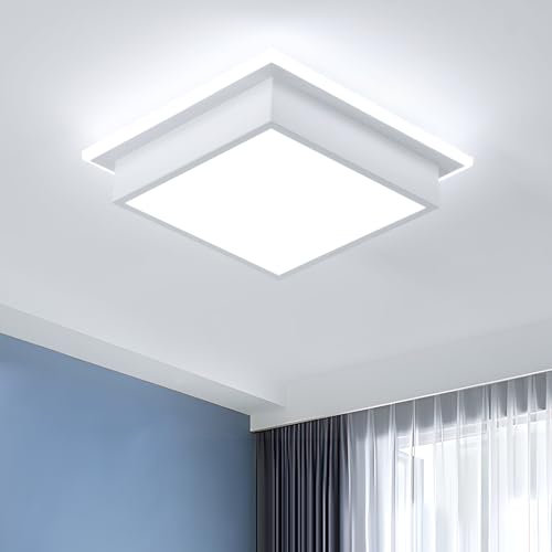Comely LED Deckenleuchte, 34W 3825LM Led Lampen Deckenlampe Quadrat, 6500K Decke Küchenlampen Modern Schlicht Weiß Ideal für Bad/Balkon/Keller/Schlafzimmer/Flur
