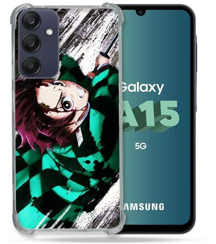 Cokitec Verstärkte Schutzhülle für Samsung Galaxy A15 4G / 5G Manga Demon Slayer Tanjiro