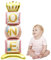 DazzJoy One Folienballon Stehend Rosa Mit Krone - XXL Ballon für 1. Geburtstag Mädchen - Luftballons für Kindergeburtstag Deko - 1 Jahr Geschenk