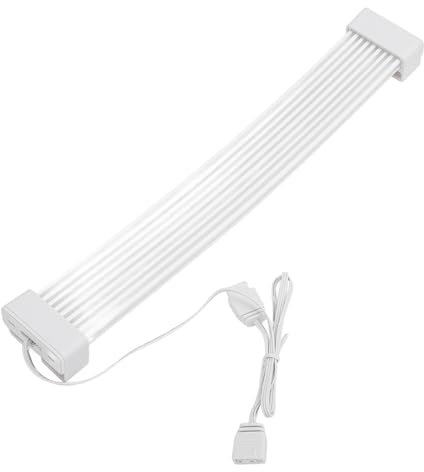 ARGB Lighting Strip, 8 Pin to 2x8Pin Cable Motherboard Extension Kit, 260mm 5V ARGB Lighting Sync Cable Extensions with Wire Combs, for Motherboard Graphics Card (White Head)