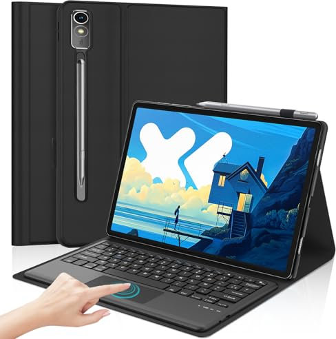IVEOPPE Cover Tastiera Lenovo Idea Tab Pro 12.7 Pollici 2025 con Touchpad, Custodia Tastiera Trackpad Italiano Bluetooth Staccabile per Lenovo Xiaoxin Pad Pro 12,7 2025, Nero