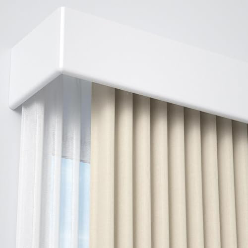 Deckenmontierten Vorhangspurpelmet mit Doppelschienen, Drei-in-Eins-Raum-Teiler für Fenster, Vorhangkisten Valance Rute,White-475cm/187in/15.6ft