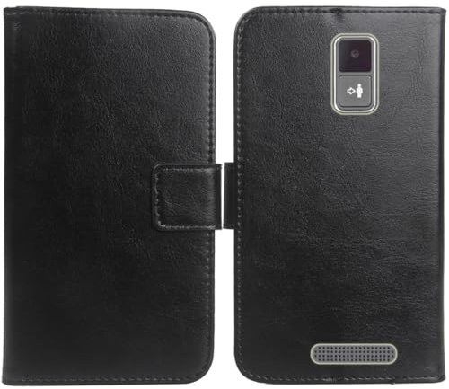 Anybird PU Flip Folio Leather Case For Panasonic KX-TU160EXG 2.4 Business Phone Protection Protector Protective Cover Skin Pouch Etui (Black)