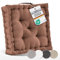 Beautissu 2er Set Bodenkissen Sitzkissen 50x50 cm - Dickes Matratzenkissen 10cm - 100% Baumwolle Stuhlkissen Indoor & Outdoor Sitzkissen Boden Tragegriff extra Dicke Sitzauflagen Braun - Mila